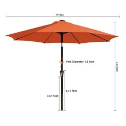 9 Ft. Market Solar LED Lighted Tilt Patio Umbrella Outdoor Steel Umbrella In Pumpkin 15 9 Ft. Market Solar LED Lighted Tilt Patio Umbrella Outdoor Steel Umbrella In Pumpkin -Jearey jearey market umbrellas dzzzs 9 og 44 1000