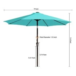 9 Ft. Market Solar LED Lighted Tilt Patio Umbrella Outdoor Steel Umbrella In Peacock Blue 15 9 Ft. Market Solar LED Lighted Tilt Patio Umbrella Outdoor Steel Umbrella In Peacock Blue -Jearey jearey market umbrellas dzzzs 9 pb 44 1000