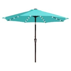 9 Ft. Market Solar LED Lighted Tilt Patio Umbrella Outdoor Steel Umbrella In Peacock Blue 12 9 Ft. Market Solar LED Lighted Tilt Patio Umbrella Outdoor Steel Umbrella In Peacock Blue -Jearey jearey market umbrellas dzzzs 9 pb c3 1000