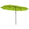 15 Ft. X 9 Ft. Large Market Patio Umbrella Steel Double-Side Outdoor Umbrella In Apple Green