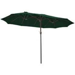15 Ft. X 9 Ft. Large Market Patio Umbrella Steel Double-Side Outdoor Umbrella In Dark Green -Jearey jearey market umbrellas st 9 15 dgn 40 1000