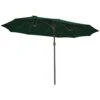 15 Ft. X 9 Ft. Large Market Patio Umbrella Steel Double-Side Outdoor Umbrella In Dark Green