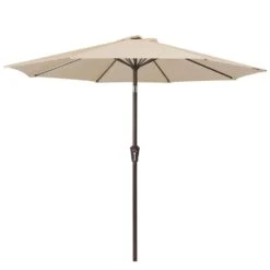 9 Ft. Outdoor Market Patio Umbrella With Hand Crank Lift In Beige -Jearey jearey market umbrellas zzs 9 be e1 1000