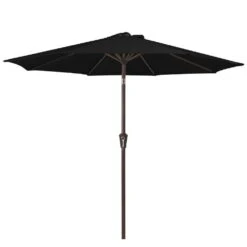 9 Ft. Outdoor Market Patio Umbrella With Hand Crank Lift In Black -Jearey jearey market umbrellas zzs 9 bk e1 1000