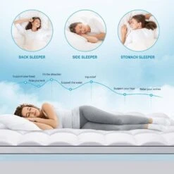 2 In. Gel Memory Foam Mattress Topper With 2 In. Mattress Pad Cover -Jearey jearey mattress toppers 30d wt ck 4f 1000