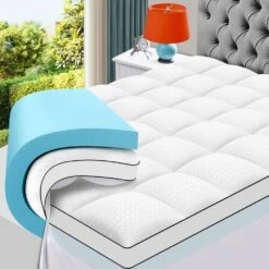 2 In. Gel Memory Foam Mattress Topper With 2 In. Mattress Pad Cover