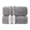 Twin Gray Flannel Electric Heated Mattress Pads