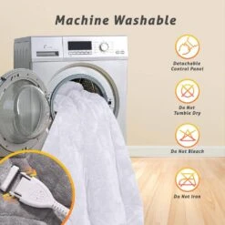 Queen White Deep Pocket Flannel Electric Heated Mattress Pad -Jearey jearey mattress toppers flrdrcl w f 1f 1000