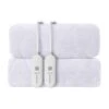 Queen White Deep Pocket Flannel Electric Heated Mattress Pad