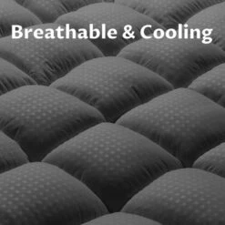 2 In. Queen Deep Pocket Down Alternative Mattress Pad -Jearey jearey mattress toppers lg800g gy q 4f 1000