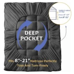 2 In. Queen Deep Pocket Down Alternative Mattress Pad -Jearey jearey mattress toppers lg800g gy q 76 1000