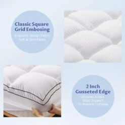 2 In. California King Deep Pocket Down Alternative Mattress Pad 10 2 In. California King Deep Pocket Down Alternative Mattress Pad -Jearey jearey mattress toppers lg800g wt ck 44 1000
