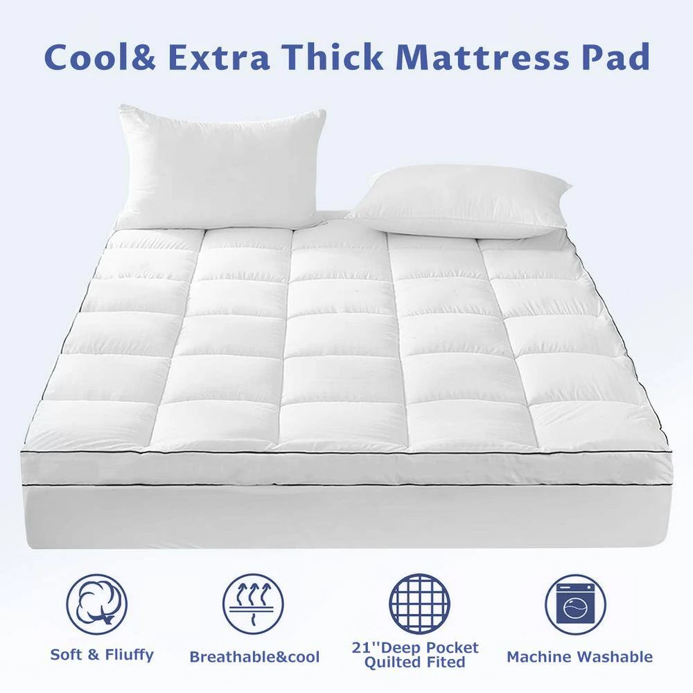 2 In. California King Deep Pocket Down Alternative Mattress Pad 2 2 In. California King Deep Pocket Down Alternative Mattress Pad - Image 2