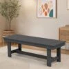 56.3 In. W Outdoor Patio HDPE Plastic All-Weather Resistant Ottoman Backless Dining Bench In Gray