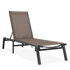Modern Inspired Mocha Metal Outdoor Chaise Lounge -Jearey jearey outdoor chaise lounges aflc coffee c3 1000