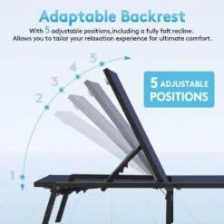 Modern Inspired Navy Metal Outdoor Chaise Lounge -Jearey jearey outdoor chaise lounges aflc navy fa 1000