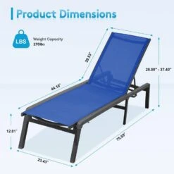 Modern Inspired Teal Metal Outdoor Chaise Lounge -Jearey jearey outdoor chaise lounges aflc teal 44 1000