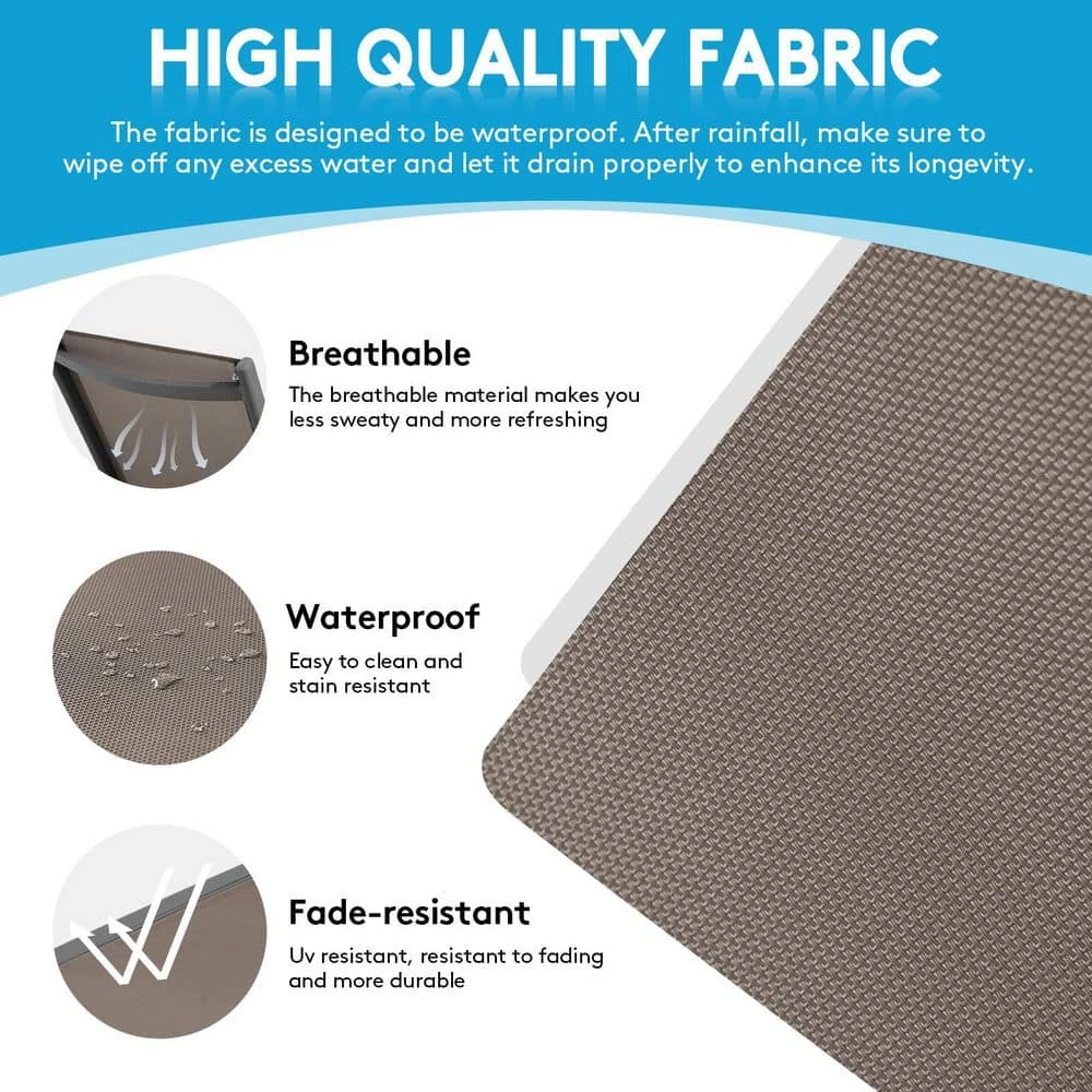 Modern Inspired Mocha Metal Outdoor Chaise Lounge Set Of 2 10 Modern Inspired Mocha Metal Outdoor Chaise Lounge Set Of 2 - Image 10