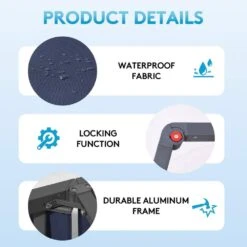 Modern Inspired Navy Metal Outdoor Chaise Lounge Set Of 2 -Jearey jearey outdoor chaise lounges aflc2 navy 1d 1000