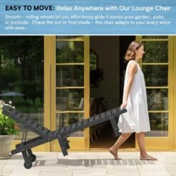 HDPE Grey 5-Level Adjustment Outdoor Lounge Chair (1-Pack) -Jearey jearey outdoor chaise lounges ysdty grey 44 1000