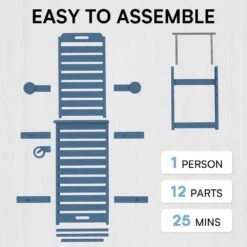 HDPE Navy 5-Level Adjustment Outdoor Lounge Chair (1-Pack) -Jearey jearey outdoor chaise lounges ysdty navy fa 1000