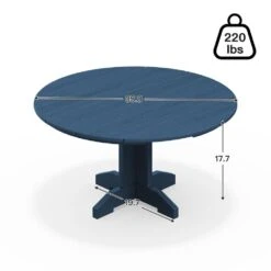 Navy Blue Round HDPE Conversation Coffee Table, Weather Resistant Outdoor Dining Table -Jearey jearey outdoor coffee tables yxkfz na 1f 1000