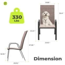 Charlotte Stackable Brown Outdoor Dining Chair Set Of 4 -Jearey jearey outdoor dining chairs ykdj yellow e1 1000