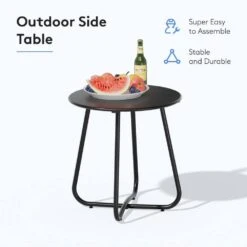 Woven Navy Wicker Outdoor Lounge Egg Chair With Coffee Table And Navy Cushion -Jearey jearey outdoor lounge chairs egg ch ny 44 1000