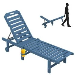 HDPE Navy 5-Level Adjustment Outdoor Lounge Recliner Chair (Set Of 2) -Jearey jearey outdoor lounge chairs ysdty navy s2 31 1000