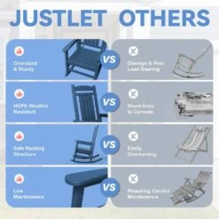 HDPE Plastic Slat Adirondack Outdoor Rocking Chair For Porch Rocker, Navy -Jearey jearey outdoor rocking chairs 0jktryy3 ny 31 1000