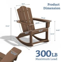 Classic HDPE Plastic Outdoor Rocking Chair In Brown -Jearey jearey outdoor rocking chairs ydyy brown 76 1000