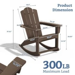 Classic HDPE Plastic Outdoor Rocking Chair In Coffee Brown 14 Classic HDPE Plastic Outdoor Rocking Chair In Coffee Brown -Jearey jearey outdoor rocking chairs ydyy coffee 76 1000