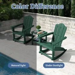 Classic HDPE Plastic Outdoor Rocking Chair In Green -Jearey jearey outdoor rocking chairs ydyy green 1f 1000