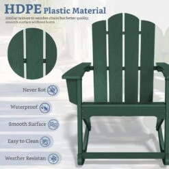 Classic HDPE Plastic Outdoor Rocking Chair In Green -Jearey jearey outdoor rocking chairs ydyy green 44 1000