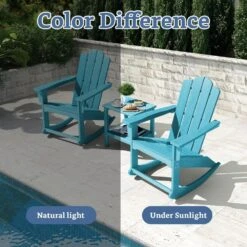 Classic HDPE Plastic Outdoor Rocking Chair In Light Blue -Jearey jearey outdoor rocking chairs ydyy light blue 1f 1000