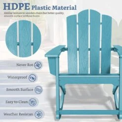 Classic HDPE Plastic Outdoor Rocking Chair In Light Blue -Jearey jearey outdoor rocking chairs ydyy light blue 44 1000