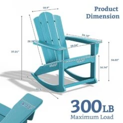 Classic HDPE Plastic Outdoor Rocking Chair In Light Blue -Jearey jearey outdoor rocking chairs ydyy light blue 76 1000