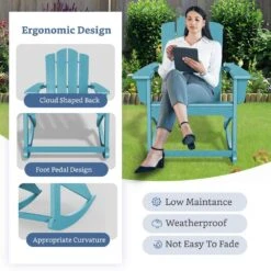 Classic HDPE Plastic Outdoor Rocking Chair In Light Blue -Jearey jearey outdoor rocking chairs ydyy light blue fa 1000