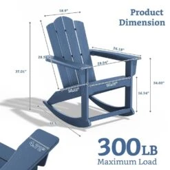 Classic HDPE Plastic Outdoor Rocking Chair In Navy -Jearey jearey outdoor rocking chairs ydyy navy 76 1000