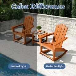 Classic HDPE Plastic Outdoor Rocking Chair In Orange -Jearey jearey outdoor rocking chairs ydyy orange 1f 1000