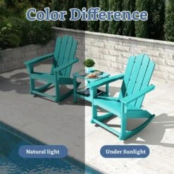 Classic HDPE Plastic Outdoor Rocking Chair In Tiffany Blue -Jearey jearey outdoor rocking chairs ydyy tfn 1f 1000