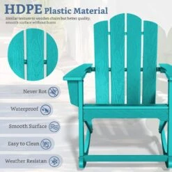Classic HDPE Plastic Outdoor Rocking Chair In Tiffany Blue -Jearey jearey outdoor rocking chairs ydyy tfn 44 1000