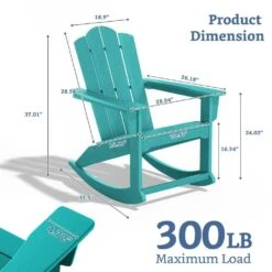 Classic HDPE Plastic Outdoor Rocking Chair In Tiffany Blue -Jearey jearey outdoor rocking chairs ydyy tfn 76 1000