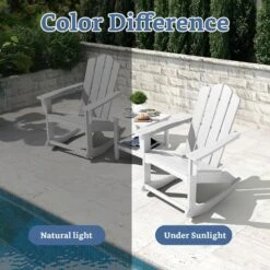 Classic HDPE Plastic Outdoor Rocking Chair In White -Jearey jearey outdoor rocking chairs ydyy white 1f 1000