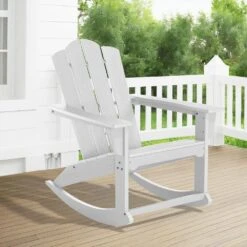 Classic HDPE Plastic Outdoor Rocking Chair In White