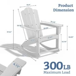 Classic HDPE Plastic Outdoor Rocking Chair In White -Jearey jearey outdoor rocking chairs ydyy white 76 1000