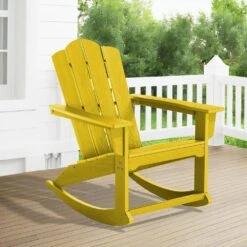 Classic HDPE Plastic Outdoor Rocking Chair In Yellow