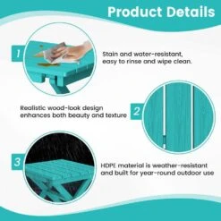 Peacock Blue HDPE Plastic Portable Patio End Table Folding Outdoor Coffee Table (Set Of 2) 14 Peacock Blue HDPE Plastic Portable Patio End Table Folding Outdoor Coffee Table (Set Of 2) -Jearey jearey outdoor side tables 2fxzdbj kql 44 1000