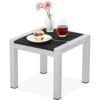 Square Black Aluminum 15.74 In. W X 15.74 In. D X 13.77 In. H Outdoor Side Table