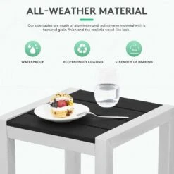 Black Square Aluminum Frame 16 In. Outdoor Side Table Light Weight 7 Black Square Aluminum Frame 16 In. Outdoor Side Table Light Weight -Jearey jearey outdoor side tables ymlcj black c3 1000